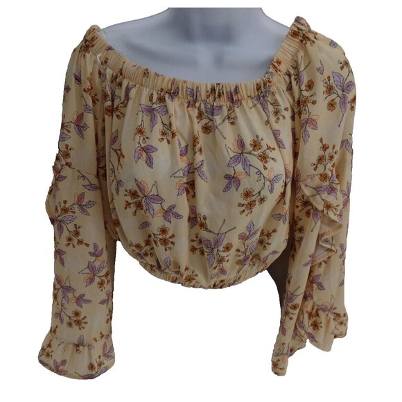 Peach Loue women's off shoulder long Womens Off The Shoulder Crop Top Size Small - Picture 1 of 8